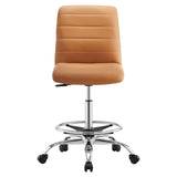 Modway Furniture Ripple Armless Vegan Leather Drafting Chair 0423 Silver Tan EEI-4980-SLV-TAN