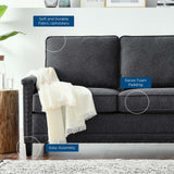 Ashton Upholstered Fabric Sofa Charcoal EEI-4982-CHA