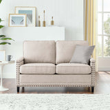Ashton Upholstered Fabric Loveseat Beige EEI-4985-BEI