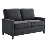 Ashton Upholstered Fabric Loveseat Charcoal EEI-4985-CHA