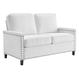 Ashton Upholstered Fabric Loveseat White EEI-4985-WHI