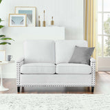 Ashton Upholstered Fabric Loveseat White EEI-4985-WHI