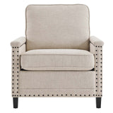 Ashton Upholstered Fabric Armchair Beige EEI-4988-BEI