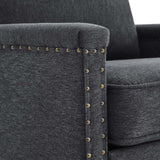 Ashton Upholstered Fabric Armchair Charcoal EEI-4988-CHA