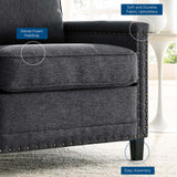 Ashton Upholstered Fabric Armchair Charcoal EEI-4988-CHA
