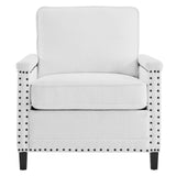 Ashton Upholstered Fabric Armchair White EEI-4988-WHI