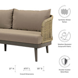 Modway Furniture Meadow Outdoor Patio Sofa XRXT Natural Taupe EEI-4989-NAT-TAU