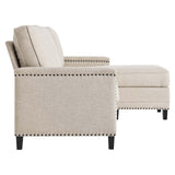 Ashton Upholstered Fabric Sectional Sofa Beige EEI-4994-BEI