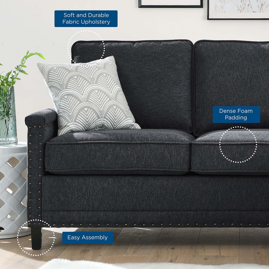 Ashton Upholstered Fabric Sectional Sofa Charcoal EEI-4994-CHA