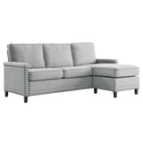 Ashton Upholstered Fabric Sectional Sofa Light Gray EEI-4994-LGR