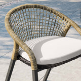 Modway Furniture Meadow Outdoor Patio Dining Chairs Set of 2 XRXT Natural White EEI-4995-NAT-WHI