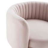 Embrace Tufted Performance Velvet Performance Velvet Swivel Chair Gold Pink EEI-4997-GLD-PNK