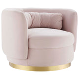 Relish Performance Velvet Performance Velvet Swivel Chair Gold Pink EEI-4999-GLD-PNK