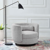Relish Fabric Upholstered Upholstered Fabric Swivel Chair Black Light Gray EEI-5000-BLK-LGR