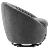 Whirr Tufted Fabric Fabric Swivel Chair Black Charcoal EEI-5003-BLK-CHA