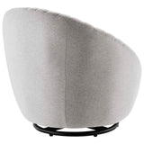 Whirr Tufted Fabric Fabric Swivel Chair Black Light Gray EEI-5003-BLK-LGR