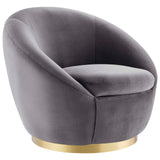Modway Furniture Buttercup Performance Velvet Performance Velvet Swivel Chair EEI-5005-GLD-GRY