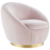 Buttercup Performance Velvet Performance Velvet Swivel Chair Gold Pink EEI-5005-GLD-PNK