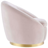Buttercup Performance Velvet Performance Velvet Swivel Chair Gold Pink EEI-5005-GLD-PNK