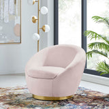Modway Furniture Buttercup Performance Velvet Performance Velvet Swivel Chair EEI-5005-GLD-PNK