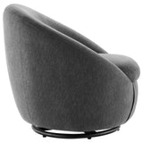 Buttercup Fabric Upholstered Upholstered Fabric Swivel Chair Black Charcoal EEI-5006-BLK-CHA