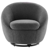 Buttercup Fabric Upholstered Upholstered Fabric Swivel Chair Black Charcoal EEI-5006-BLK-CHA