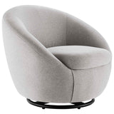 Buttercup Fabric Upholstered Upholstered Fabric Swivel Chair Black Light Gray EEI-5006-BLK-LGR