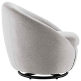 Buttercup Fabric Upholstered Upholstered Fabric Swivel Chair Black Light Gray EEI-5006-BLK-LGR