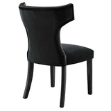 Curve Performance Velvet Dining Chairs - Set of 2 Black EEI-5008-BLK