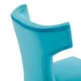 Curve Performance Velvet Dining Chairs - Set of 2 Blue EEI-5008-BLU
