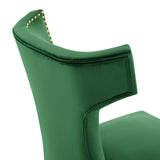 Curve Performance Velvet Dining Chairs - Set of 2 Emerald EEI-5008-EME