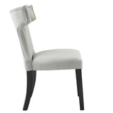 Curve Performance Velvet Dining Chairs - Set of 2 Light Gray EEI-5008-LGR