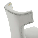 Curve Performance Velvet Dining Chairs - Set of 2 Light Gray EEI-5008-LGR