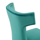 Curve Performance Velvet Dining Chairs - Set of 2 Teal EEI-5008-TEA