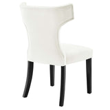 Curve Performance Velvet Dining Chairs - Set of 2 White EEI-5008-WHI