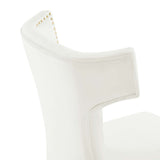 Curve Performance Velvet Dining Chairs - Set of 2 White EEI-5008-WHI