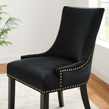 Marquis Performance Velvet Dining Chairs - Set of 2 Black EEI-5010-BLK