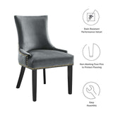 Marquis Performance Velvet Dining Chairs - Set of 2 Gray EEI-5010-GRY
