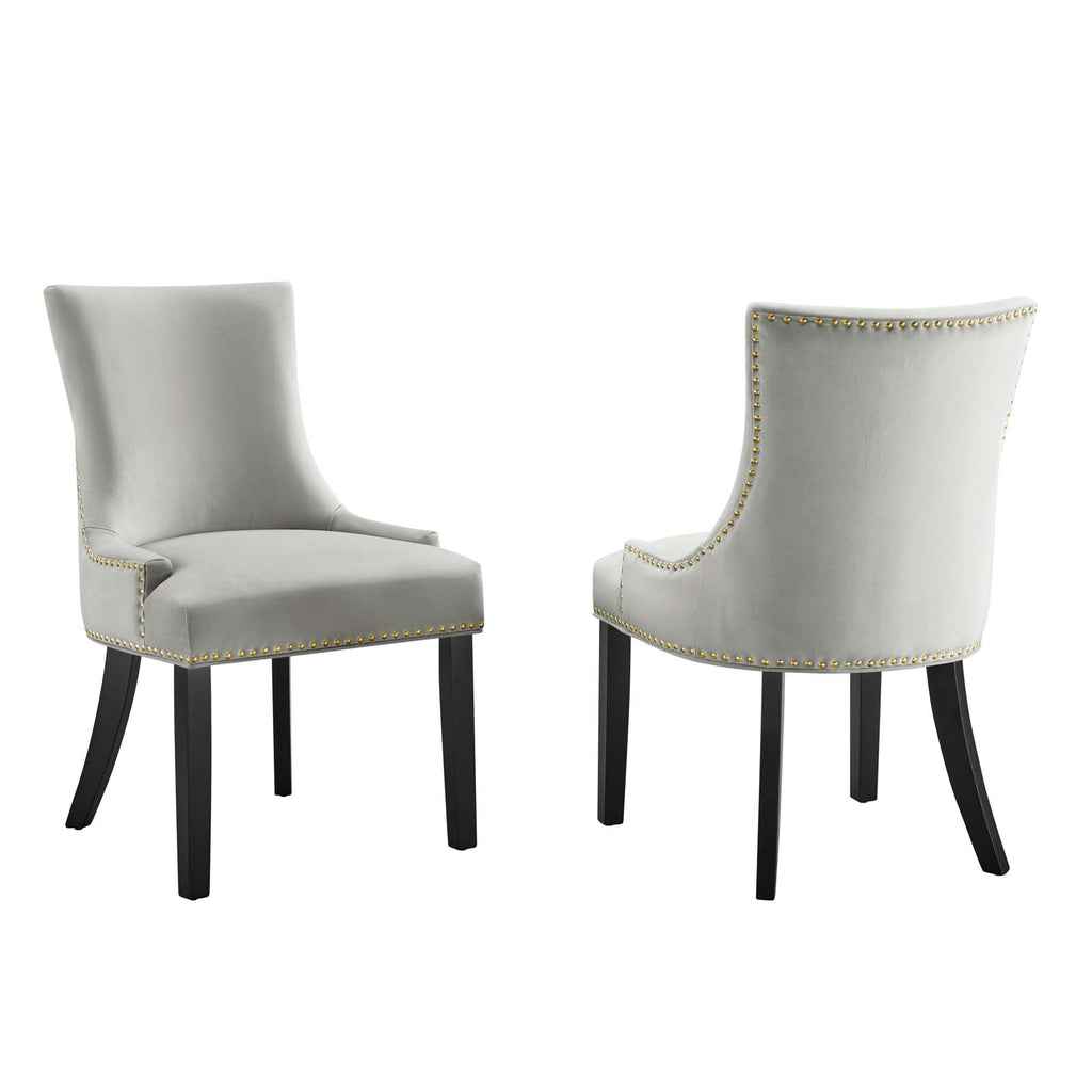 Marquis Performance Velvet Dining Chairs - Set of 2 Light Gray EEI-5010-LGR