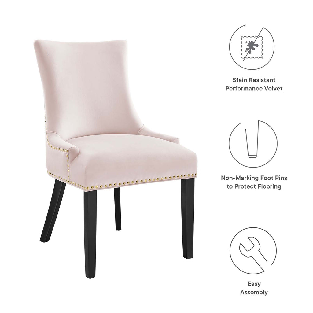Marquis Performance Velvet Dining Chairs - Set of 2 Pink EEI-5010-PNK