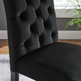 Duchess Performance Velvet Dining Chairs - Set of 2 Black EEI-5011-BLK
