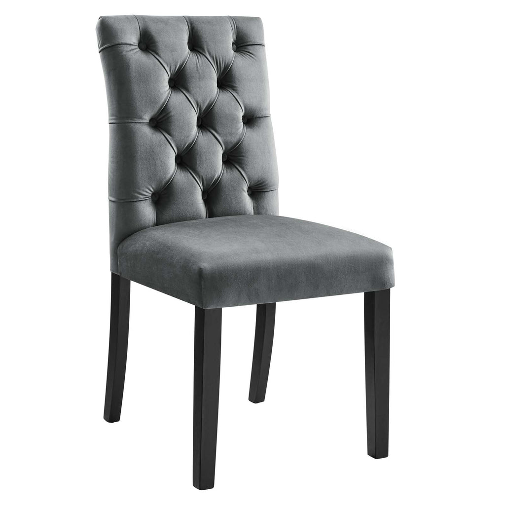 Duchess Performance Velvet Dining Chairs - Set of 2 Gray EEI-5011-GRY