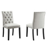 Duchess Performance Velvet Dining Chairs - Set of 2 Light Gray EEI-5011-LGR