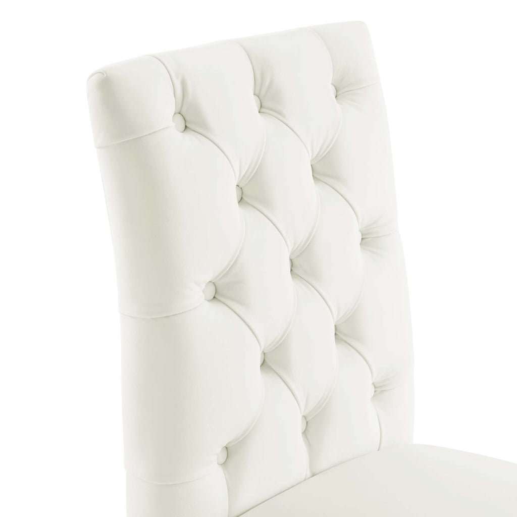 Duchess Performance Velvet Dining Chairs - Set of 2 White EEI-5011-WHI