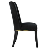 Baron Performance Velvet Dining Chairs - Set of 2 Black EEI-5012-BLK