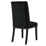Baron Performance Velvet Dining Chairs - Set of 2 Black EEI-5012-BLK