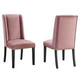 Baron Performance Velvet Dining Chairs - Set of 2 Dusty Rose EEI-5012-DUS