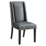 Baron Performance Velvet Dining Chairs - Set of 2 Gray EEI-5012-GRY