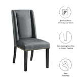 Baron Performance Velvet Dining Chairs - Set of 2 Gray EEI-5012-GRY
