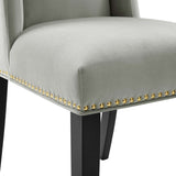 Baron Performance Velvet Dining Chairs - Set of 2 Light Gray EEI-5012-LGR